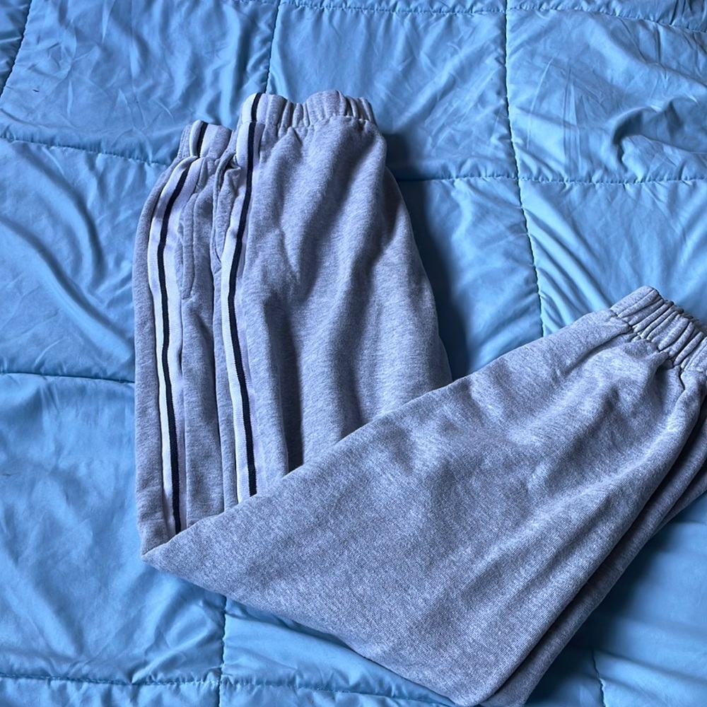 brandy melville grey striped sweats